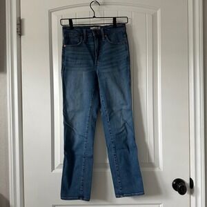 Madewell Stovepipe Jeans High Rise Denim‎ Blue Wash Size 24